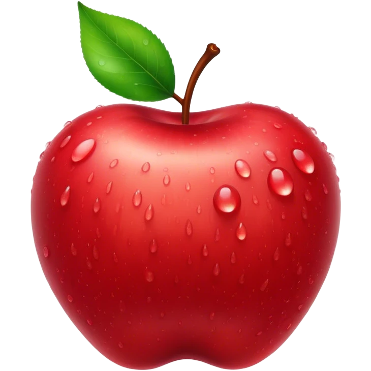 Cinematic crisp, shiny red apples, glistening under soft natural light, perfectly round with tiny water droplets, warm rich hues, highly detailed and fresh. emoji