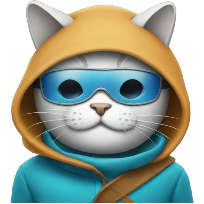 Cat with a ski mask emoji