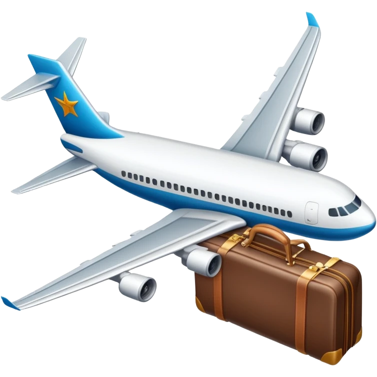 airplane with luggage and passport emoji
