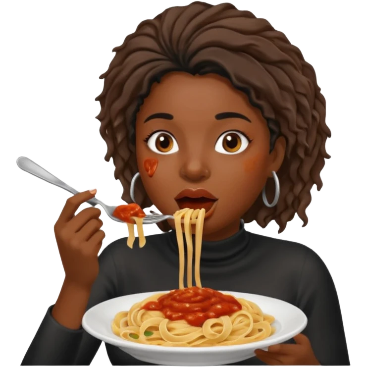 the black woman who eats pasta emoji