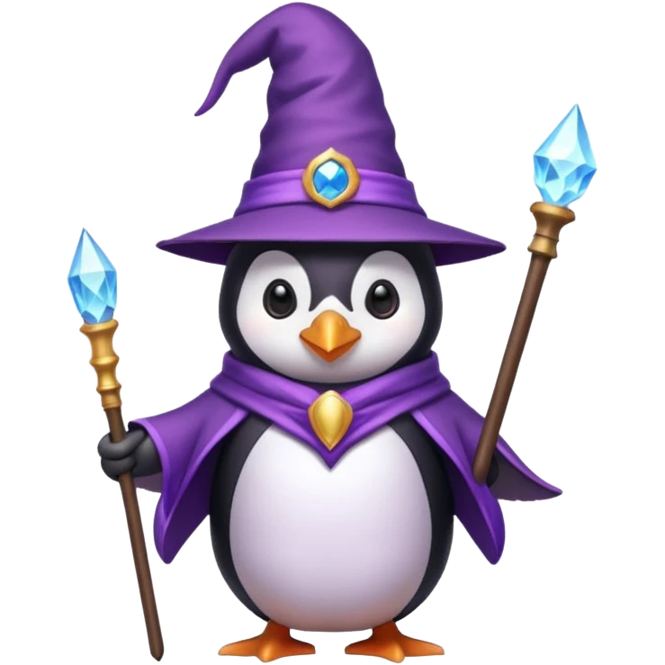 Purple wizard penguin emoji