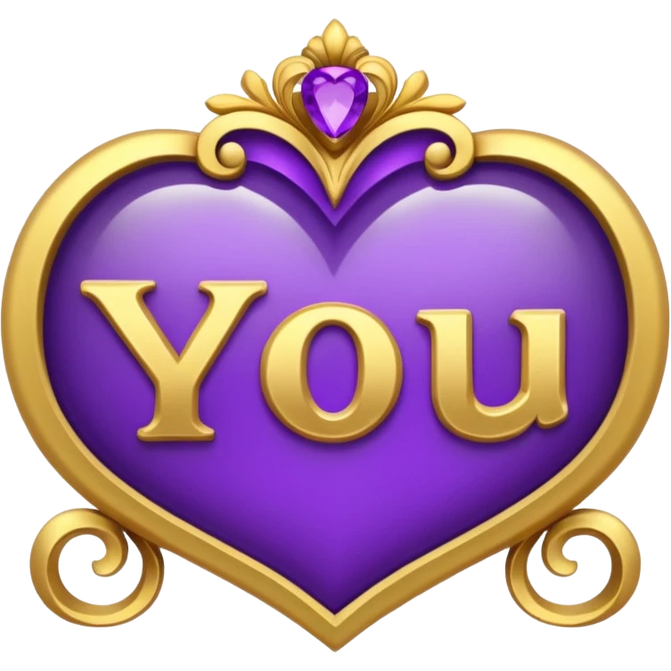 text that spells "YOU" in a shiny purple fancy font  emoji