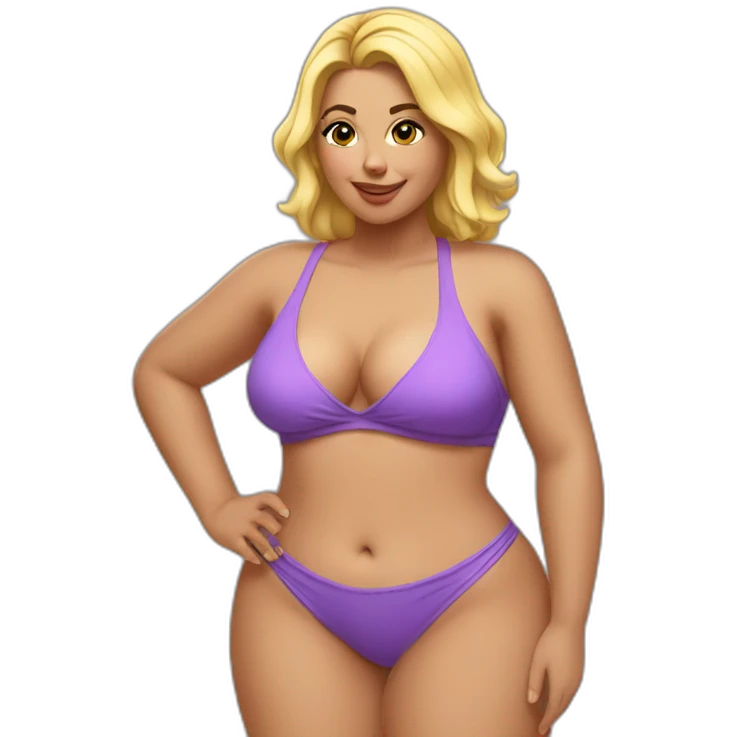 Slim-Thicc caucasian woman swimsuit posing emoji