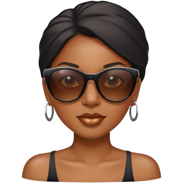 black woman with sunglasses  emoji