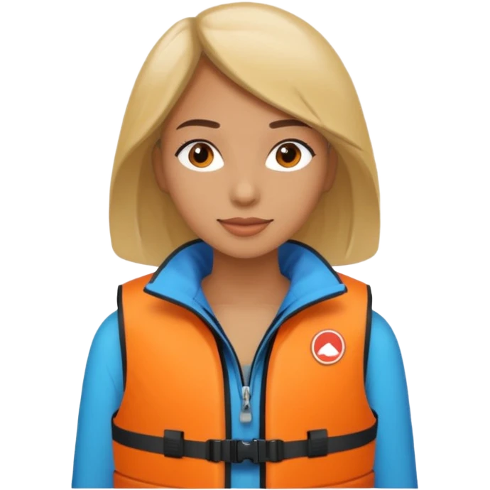 female wearing life jacket emoji