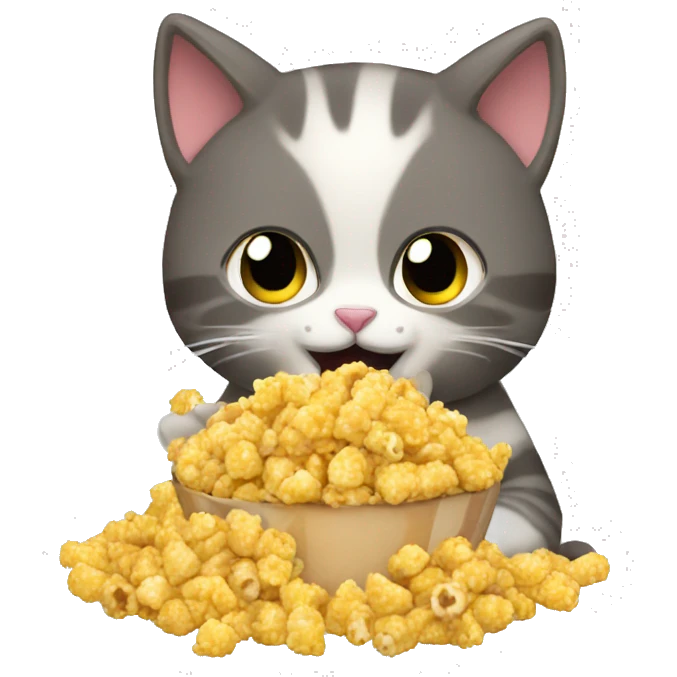 gato comiendo popcorns emoji
