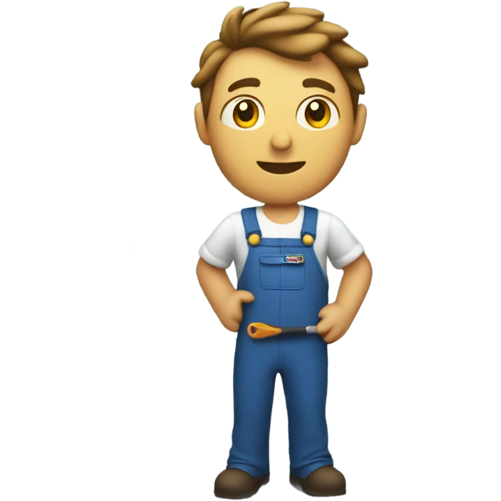 Plumber holding a wrench next to a sink  emoji