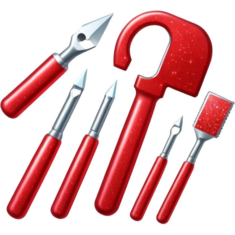 red glitter tools emoji