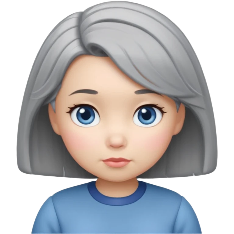 female tsum tsum character with blue eyes and grey 1940s styled bob hair emoji
