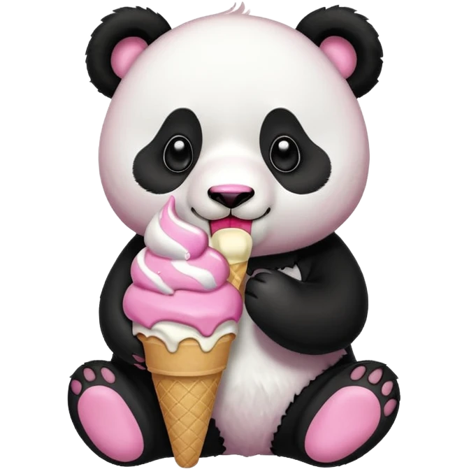 Panda eating ice cream emoji