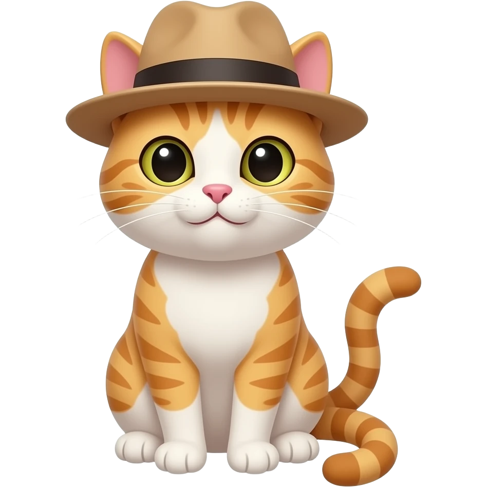 Un gato con un sombrero emoji