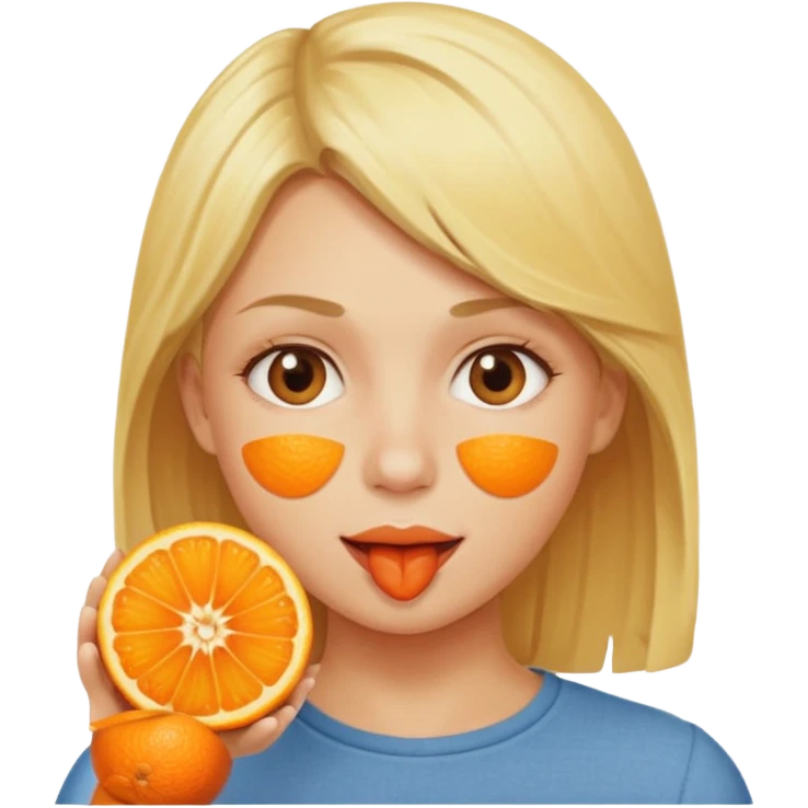 Blonde eating oranges  emoji