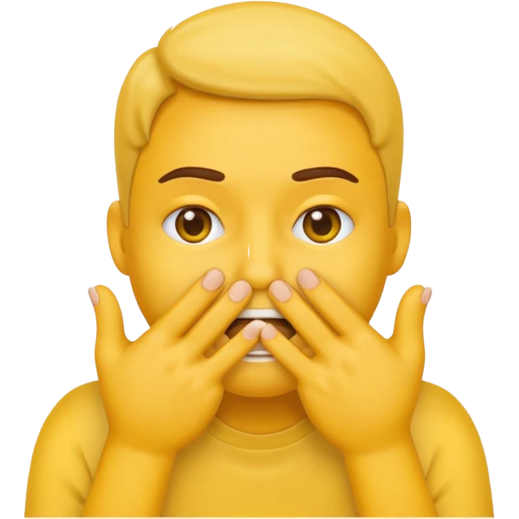 Make a basic emoji but with both hands covering its mouth and fingers threaded - reminiscent of goykers goal celebrations. emoji
