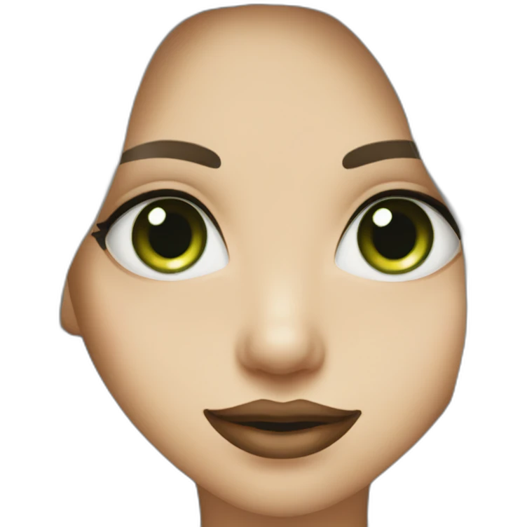 girl-with-white-face-and-long-dark-brown-hair-and-green-eyes-big-rosy-lip-jewish emoji