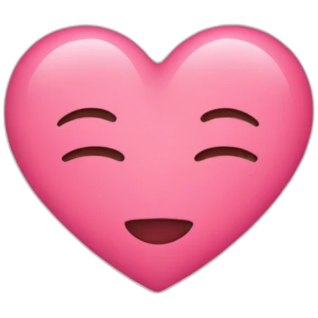 pink heart + blushing emoji