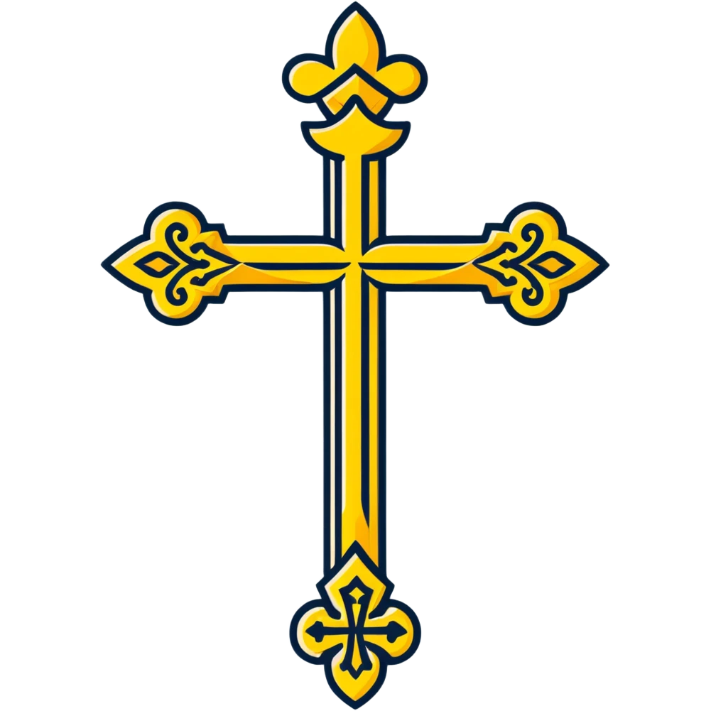 religious saint emblem with cross and golden details emoji