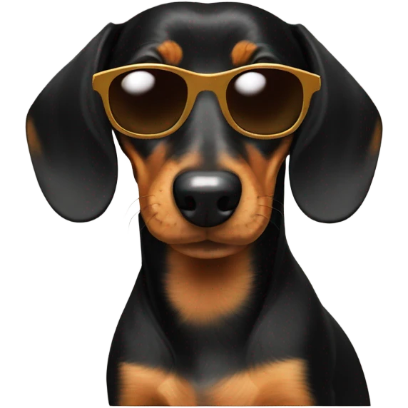 Black and tan dachshund with sunglasses  emoji