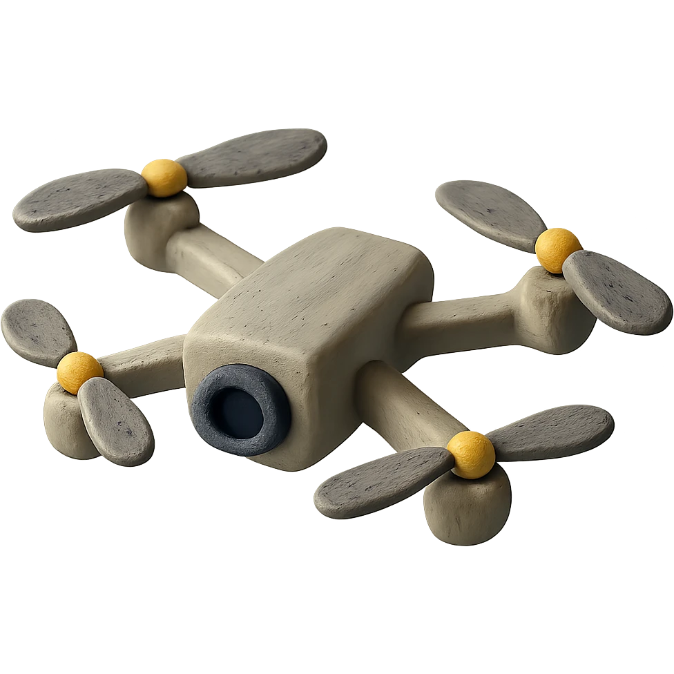 claymation style drone emoji