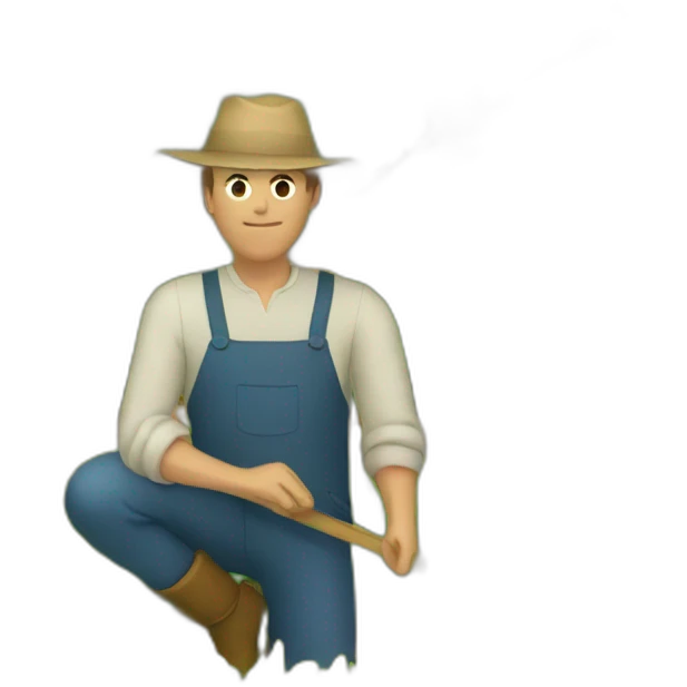 A man farming box's in a field emoji