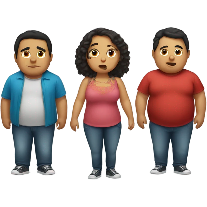 Three fat Mexican siblings emoji