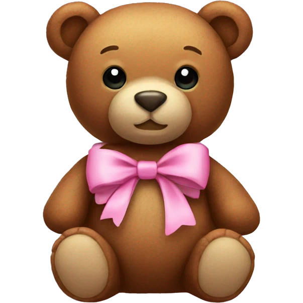 stuffed bear wearing a pink bow emoji