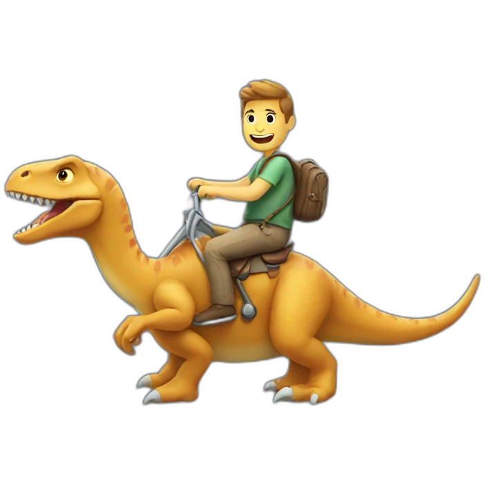 Man riding a dinosaur emoji