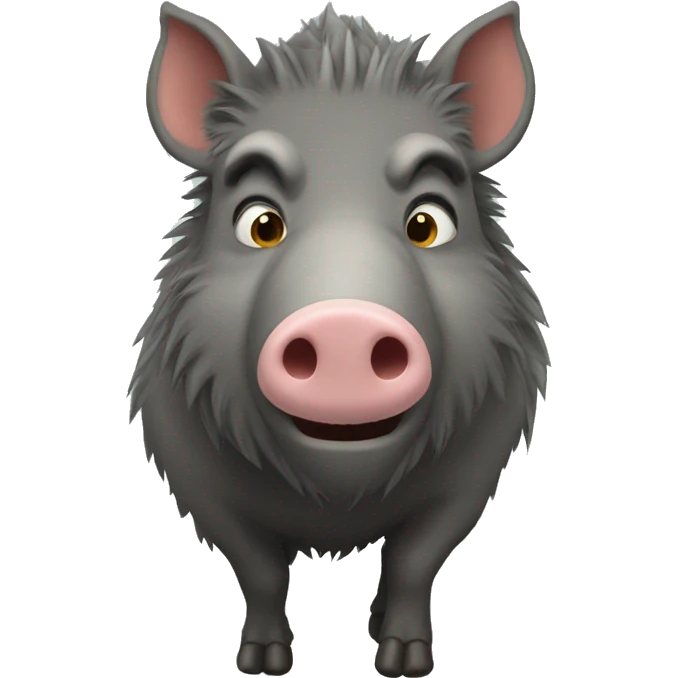 A wild grey boar emoji