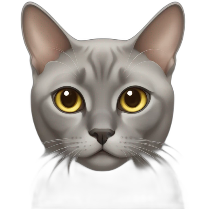 Grey burmese cat emoji