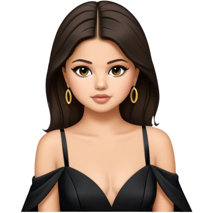 selena gomez in a black gown emoji