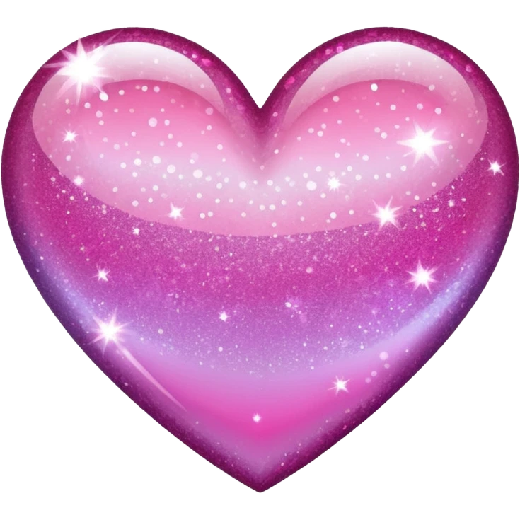 glitter heart in shades of only pink that ombres emoji