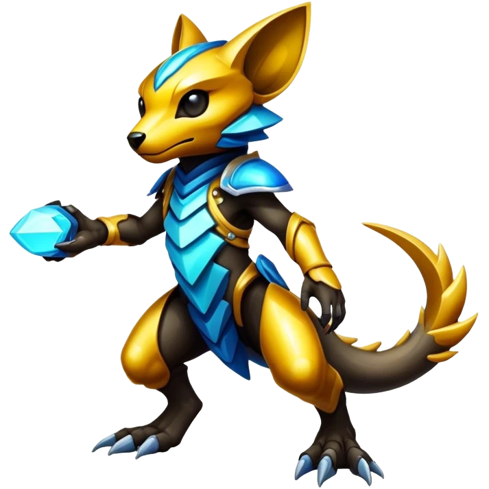 Shiny Epic Edgy Cool Colorful Vibrant Modern Vernid-Protogen-creature-animal, full body emoji