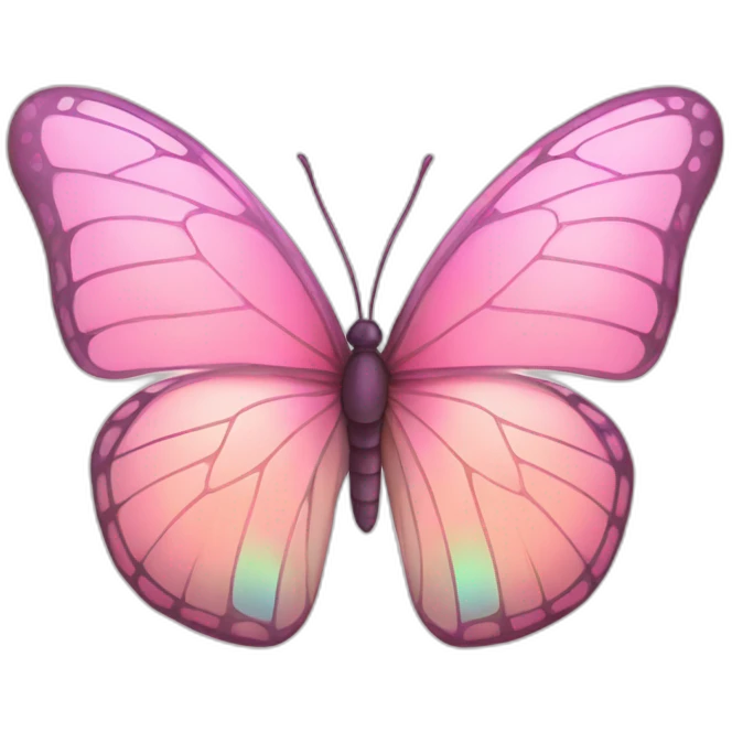 Pastel pink iridescent butterfly emoji