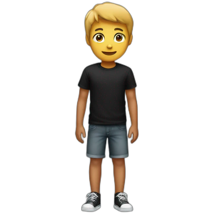 a boy wearing a black t shirt emoji