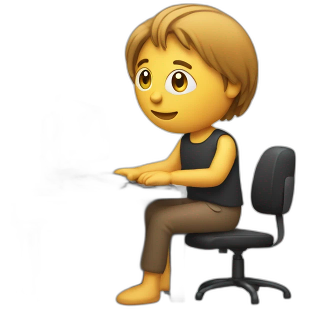 person sitting front computer emoji