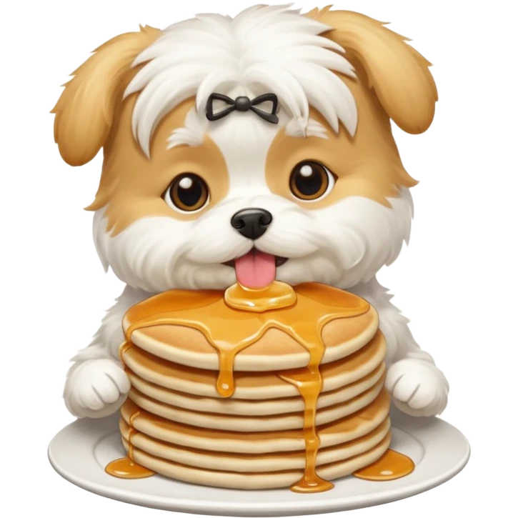 Maltese eat pancakes emoji