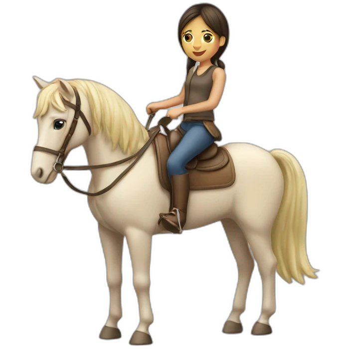 Fille sur cheval  emoji