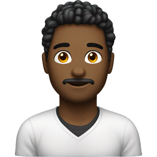 Um homem de 20 anos, com cabelos brancos, uma faixa preta nos olhos, roupas pretas emoji