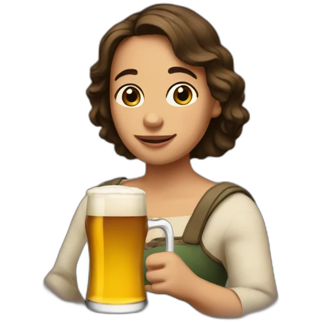 Mona lia with two beers emoji