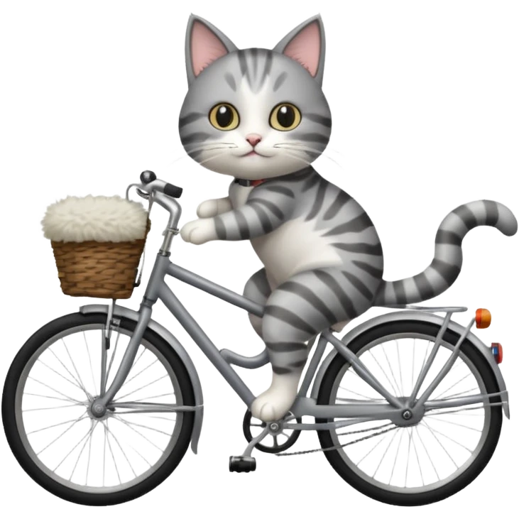 Un chat à vélo emoji