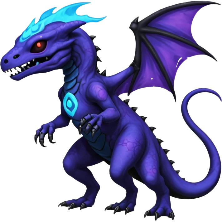 Nebulae Evil Gothic Spooky Salandit-Duskull-Noibat-Fakémon-hybrid-creature (full body)  emoji