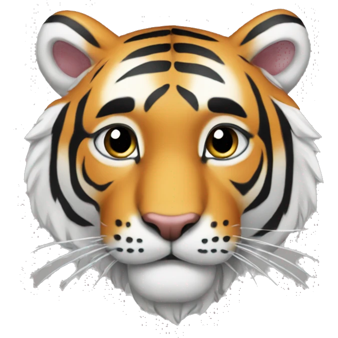 Tiger with white heart  emoji