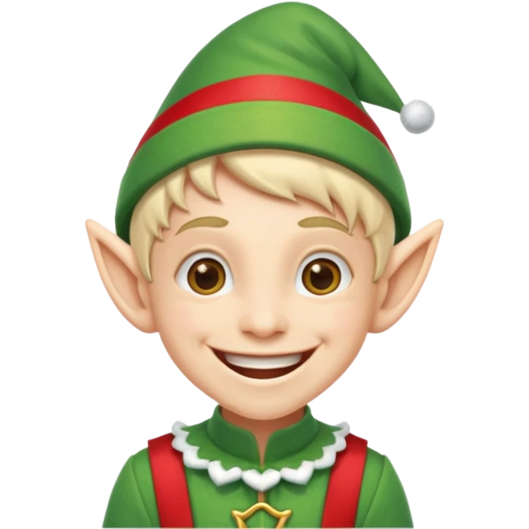 duende navideño con una sonrisa amplia y brackets emoji