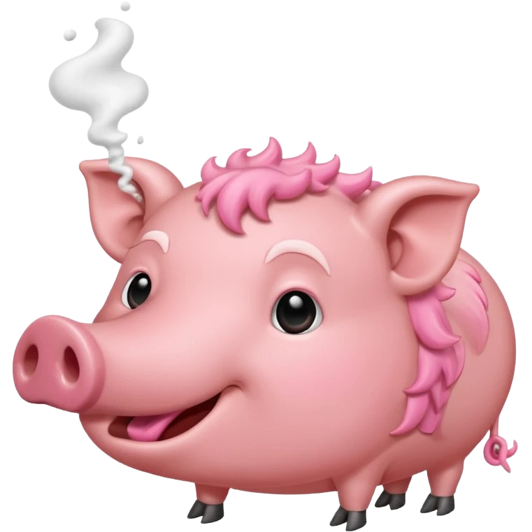 A hog snorting a line of white substance  emoji