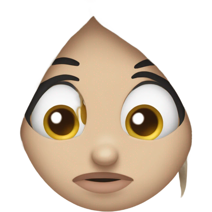 putting hair behind ear and biting lip emoji