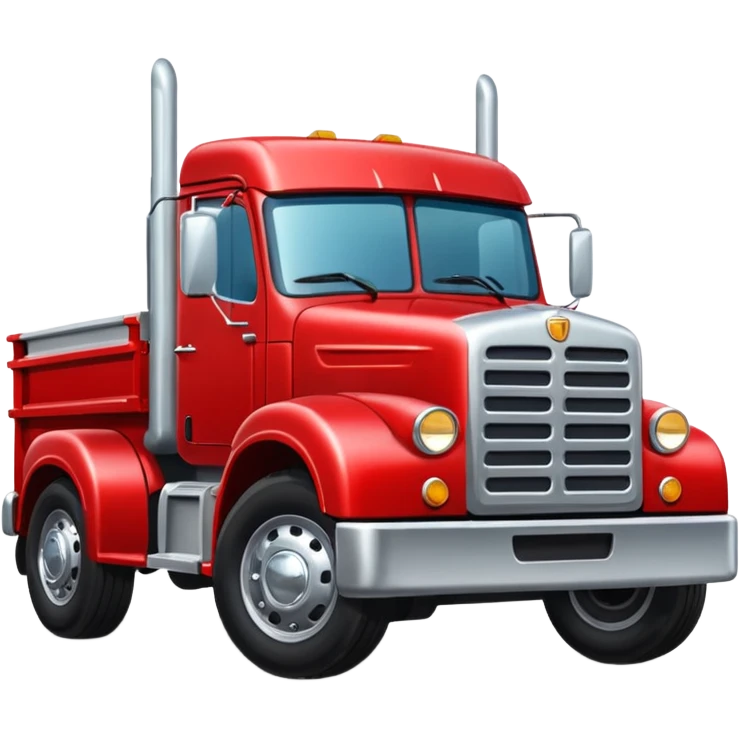 A red truck with a TIR emblem emoji