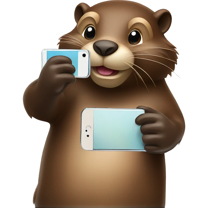Beaver taking photo on iPhone  emoji