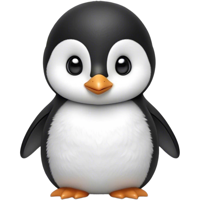 Cinematic Noble Baby Penguin Portrait Emoji, Poised with an air of innocent regality, featuring soft, downy feathers in crisp black and white and wide, soulful eyes, Simplified yet sharp and sophisticated features, highly detailed, glowing with a gentle, dignified polar glow, high shine, intelligent and charming, stylized with an air of cherubic majesty, focused and attentive, soft glowing outline, capturing the essence of a tiny arctic noble that feels as though it could waddle out of the screen with effortless authority! emoji