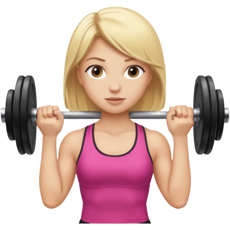 gym chica rubia pesas emoji
