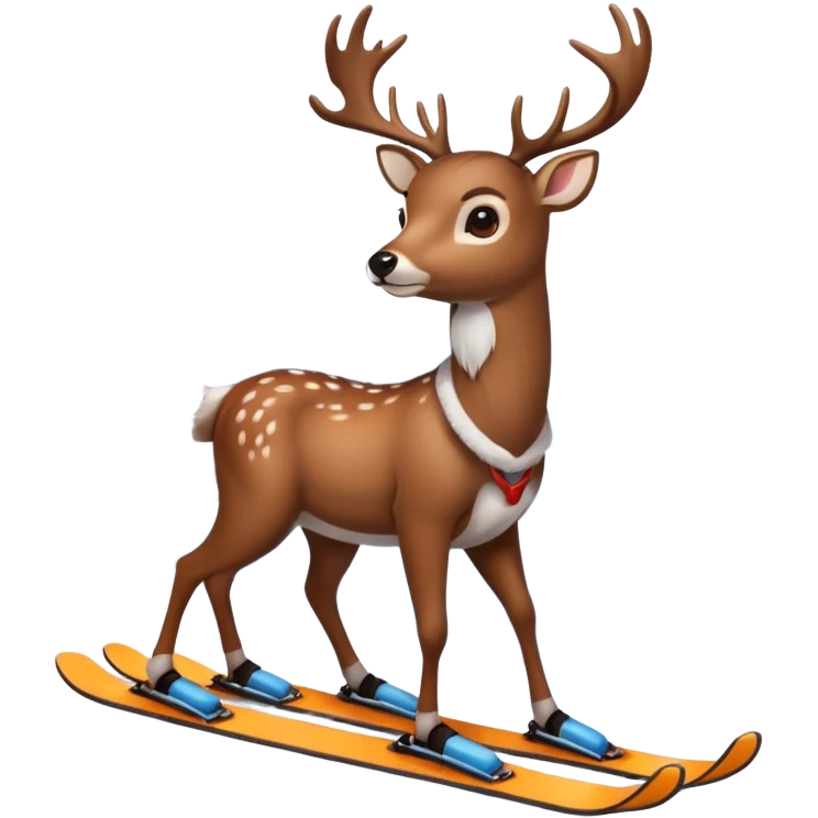 Une biche sur des ski emoji