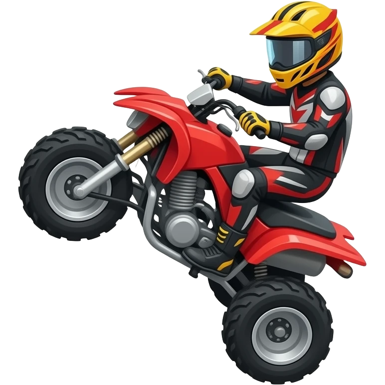 Motociclista cayendo en un barranco en una cuatrimoto emoji